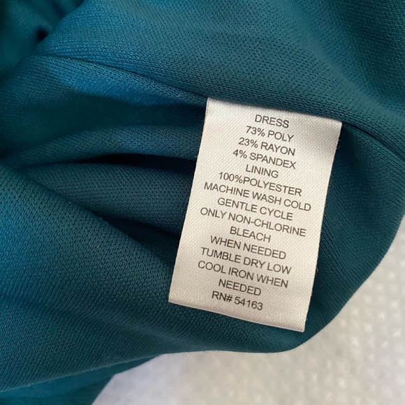 Jessica Simpson Teal Fall Spring Cocktail Casual Women’s Dress Puffed Sleeve, 6 - Picture 10 of 13